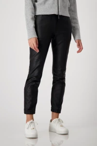 Leather-look jogging bottoms