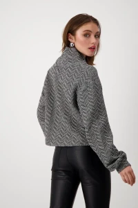 Sweatshirt with herringbone pattern