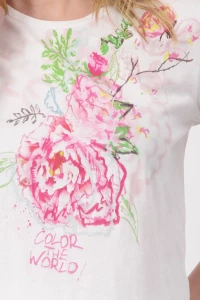 T-Shirt mit Blumen Zeichnung