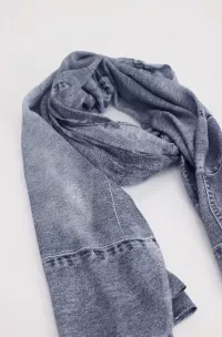 Denim print scarf