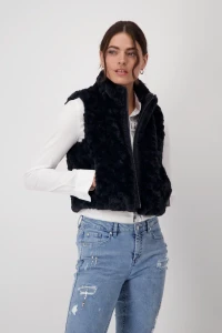 Cropped vest with pockets