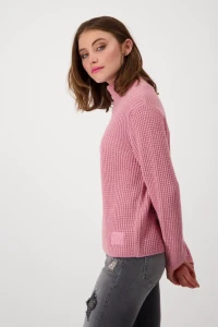 Knitted jumper with stand-up collar