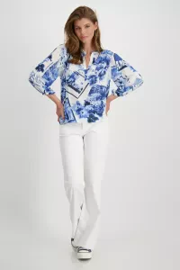 Airy polaroid pattern blouse