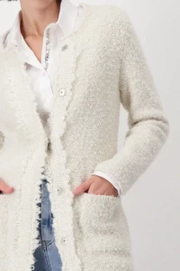 Knitted coat with lurex