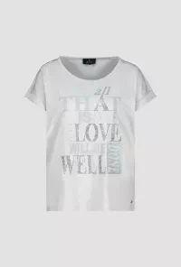 T-shirt with decorative script