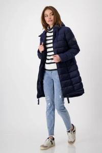 Quilted coat with patch