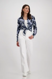 Satin blouse 
with ornamental pattern