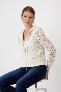 Crochet jacket with zip