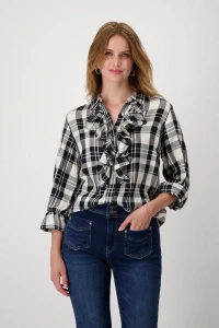 Blouse with check pattern