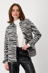 Shirt jacket with zebra print