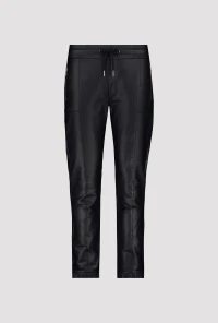 Leather-look jogging bottoms