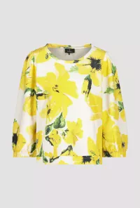 Long sleeve flowered sweatshirt