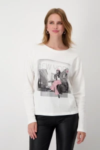 Long-sleeved shirt with photo print