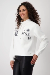 Sweatshirt with patches and rhinestones