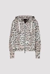 Knitted jacket with leopard pattern