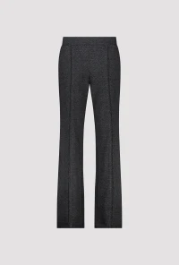 Wide-leg trousers with herringbone pattern