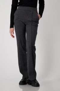 Wide-leg trousers with herringbone pattern