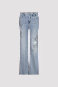 Wide leg jeans with embellishment