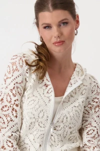 Crochet jacket with zip