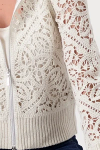 Crochet jacket with zip