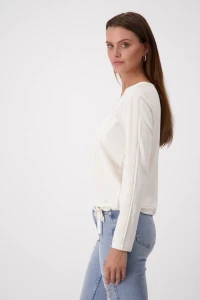 Blouse-style shirt with rhinestones