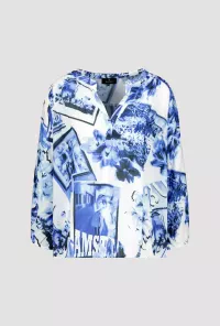 Airy polaroid pattern blouse