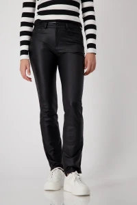 Leather look trousers