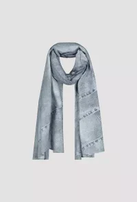 Denim print scarf