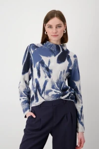 Knitted jumper with floral pattern