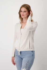 Purl knit cardigan