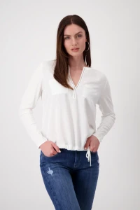 Blouse-style shirt with rhinestones