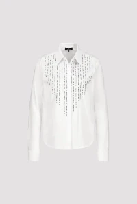 Shirt blouse with rhinestones