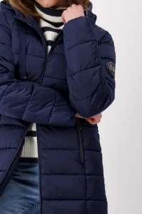 Quilted coat with patch