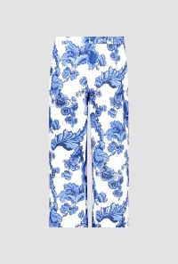 Flowered culotte trousers