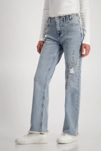 Wide leg jeans with embellishment