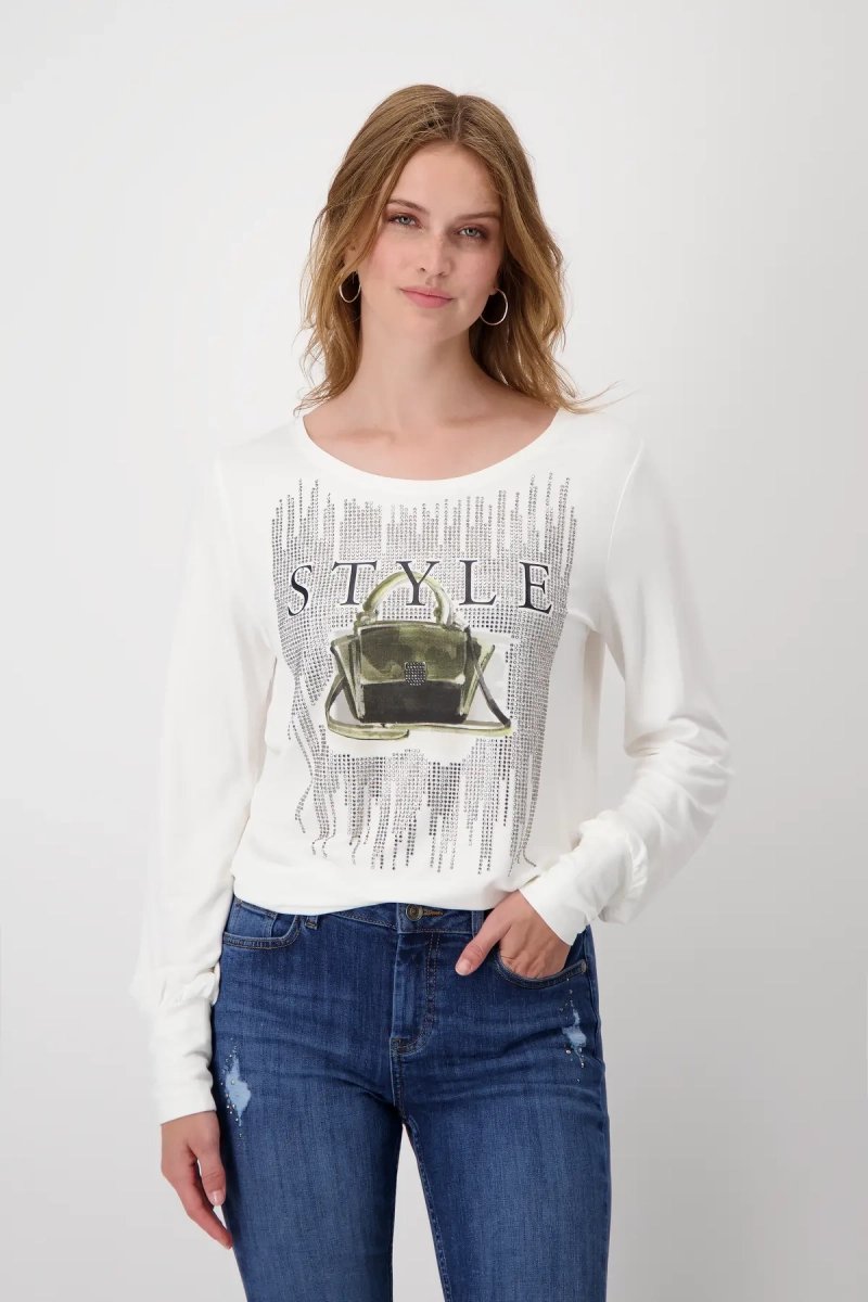 Monari Shirt mit Taschen Print