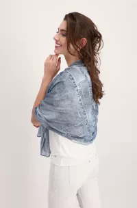 Denim print scarf