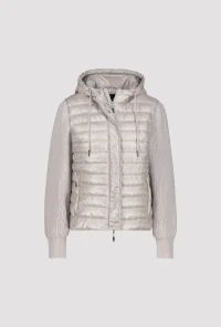 Quilted jacket with knitted sleeves