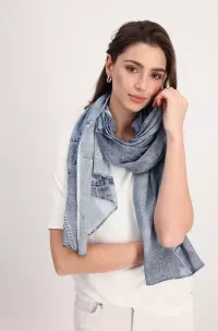 Denim print scarf