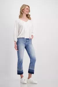 7/8 boot-cut jeans with rhinestones