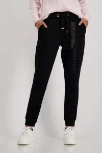 Jogging bottoms with rhinestones and script