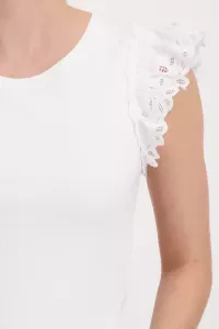 Shirt mit Spitzenärmel