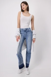 Bootcut Jeans mit Strass Steinen